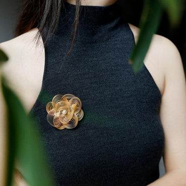 Bamboo Flower Brooch