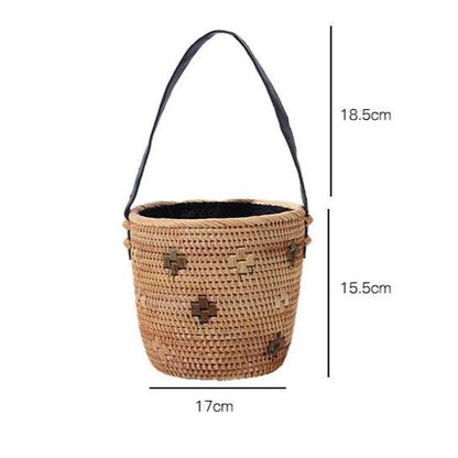 Rattan Bucket Bag