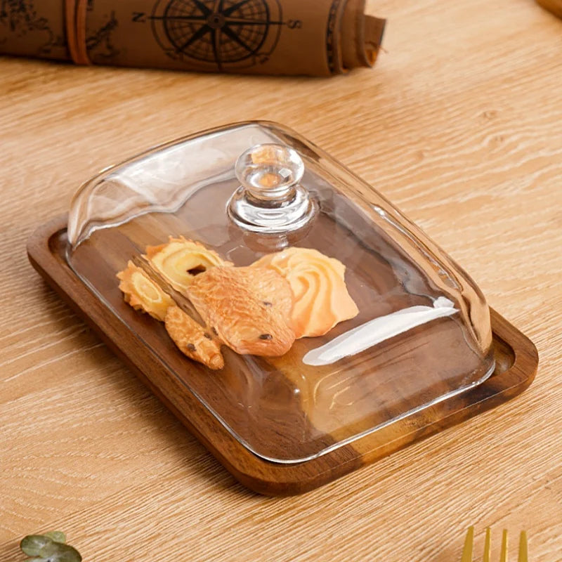 Wooden tray with lid