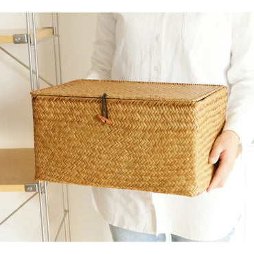 Woven Storage Basket with Lid