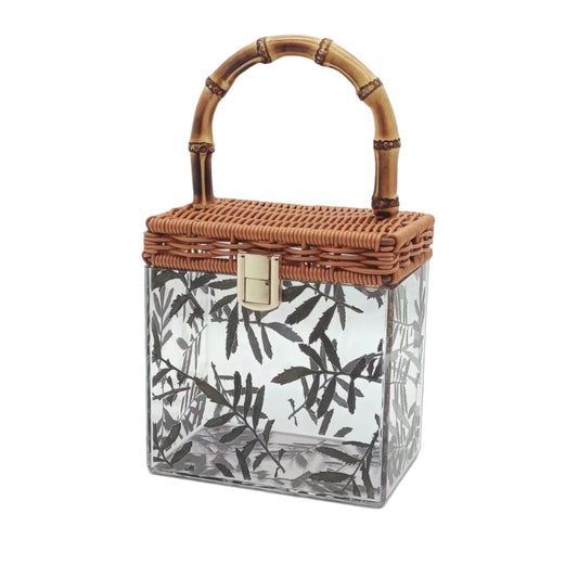 Acrylic Rattan-Style Handbag