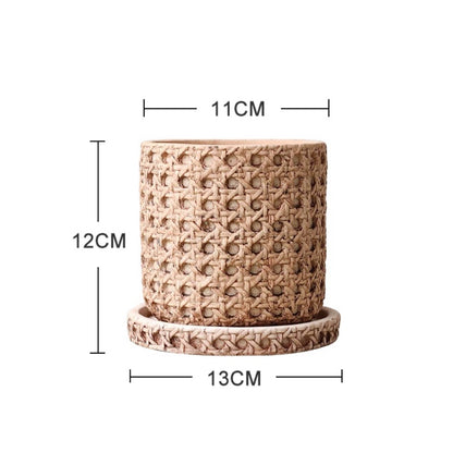 Faux Rattan Planter