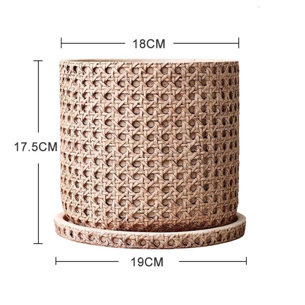 Faux Rattan Planter