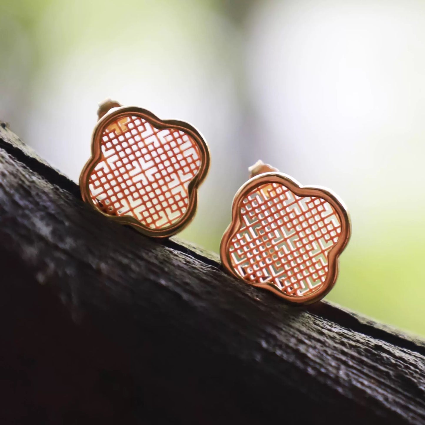 Window-Inspired Bamboo Earrings