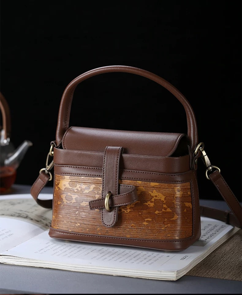 Mottled Bamboo Leather Bag