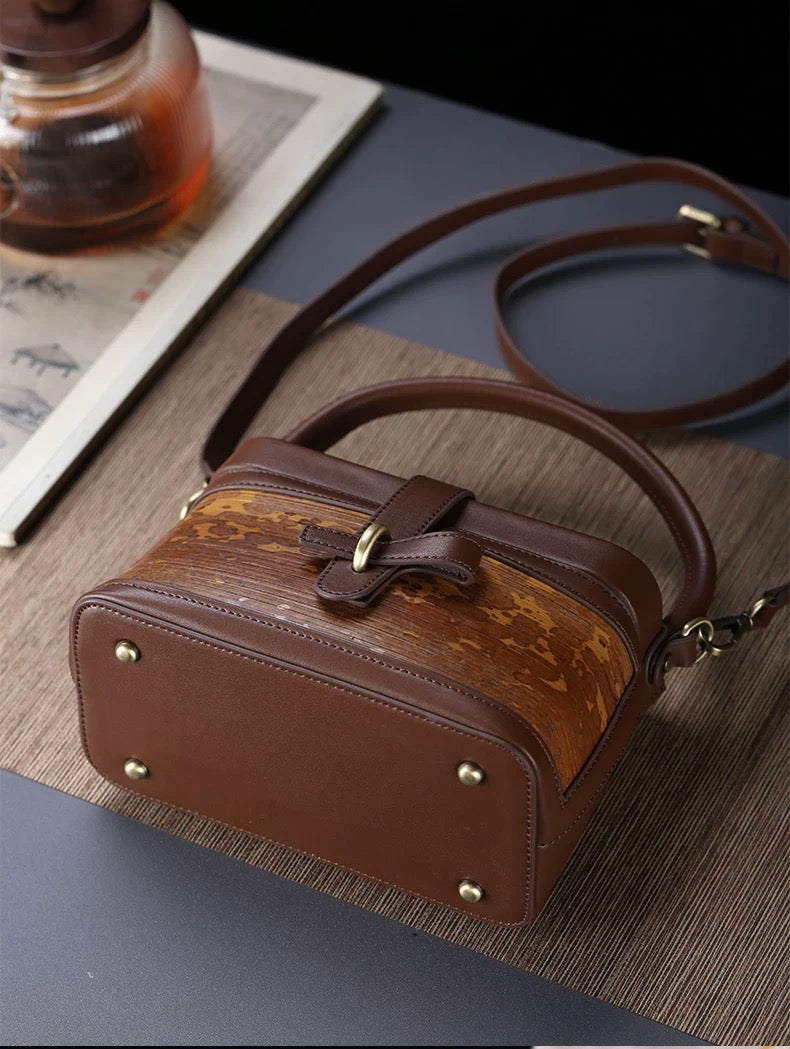 Mottled Bamboo Leather Bag