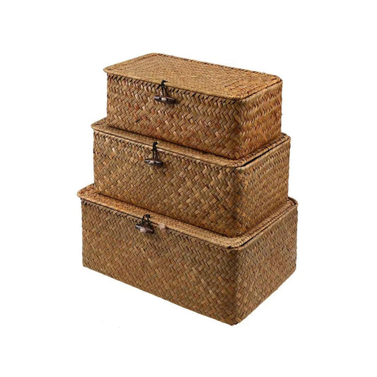 Woven Storage Basket with Lid