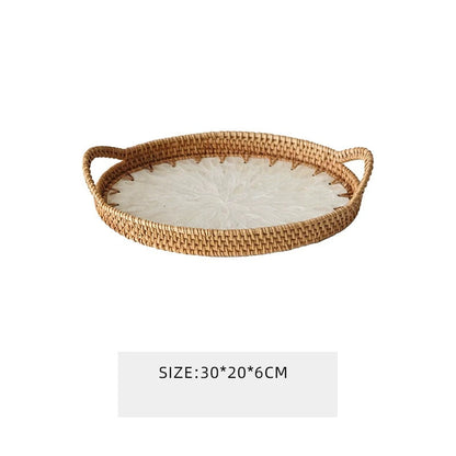 Shell Rattan Tray