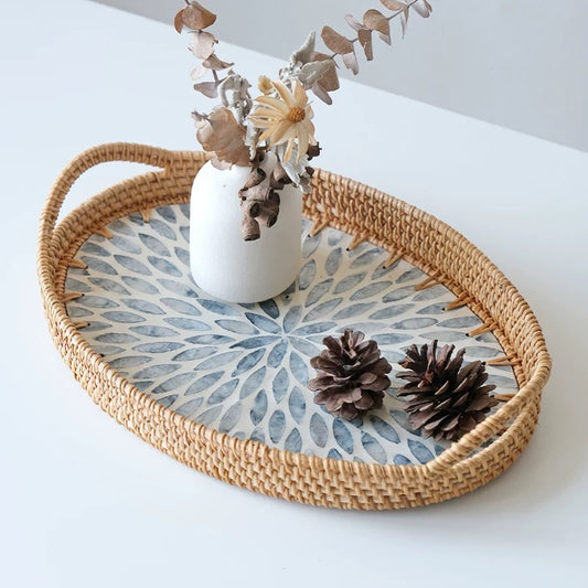 Shell Rattan Tray