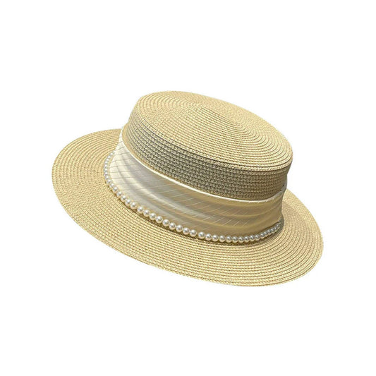 Summer Straw Flat Hat