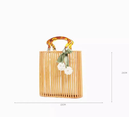 Bamboo Handbag with Ribbon