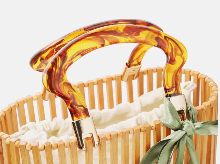 Bamboo Handbag with Ribbon