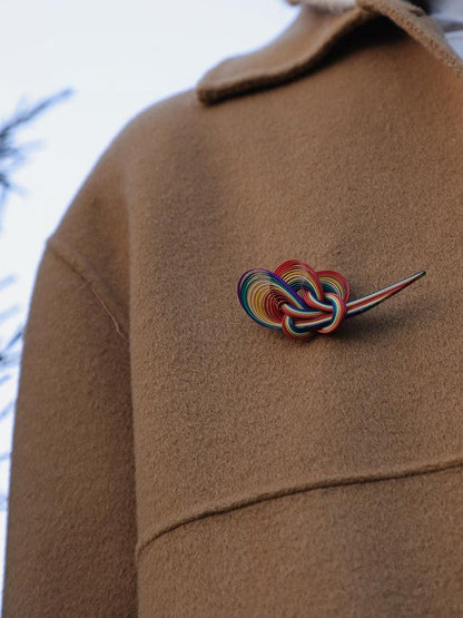 Rainbow Brooch and Earrings