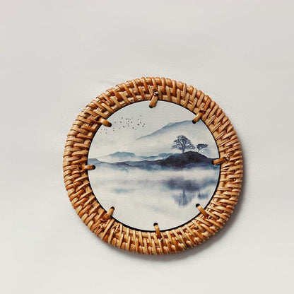 Rattan Coaster Set