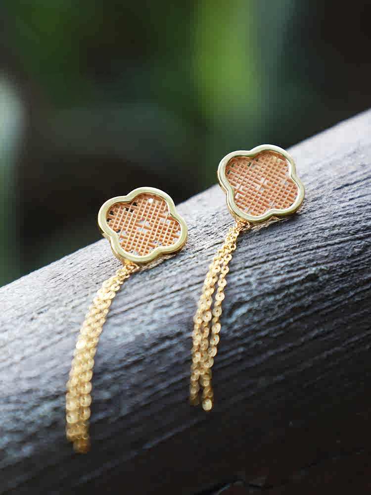 Window-Inspired Bamboo Earrings