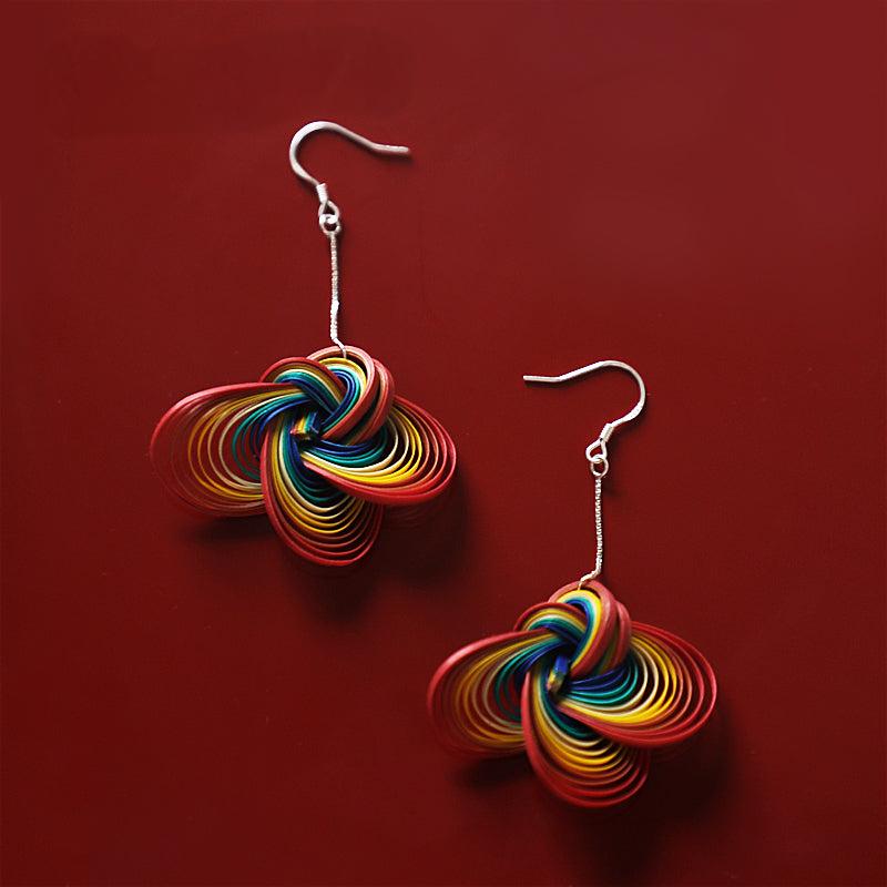 Rainbow Brooch and Earrings