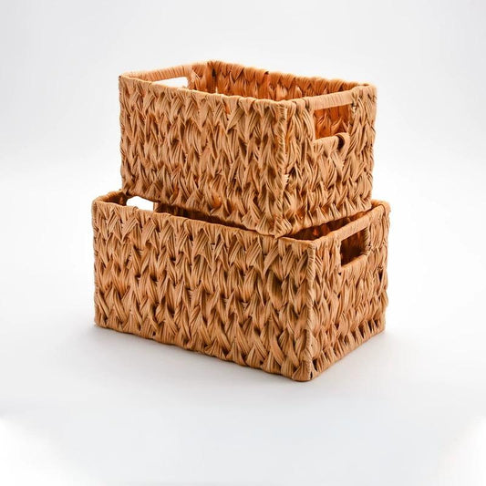 Faux Rattan Storage Basket