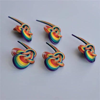 Rainbow Brooch and Earrings